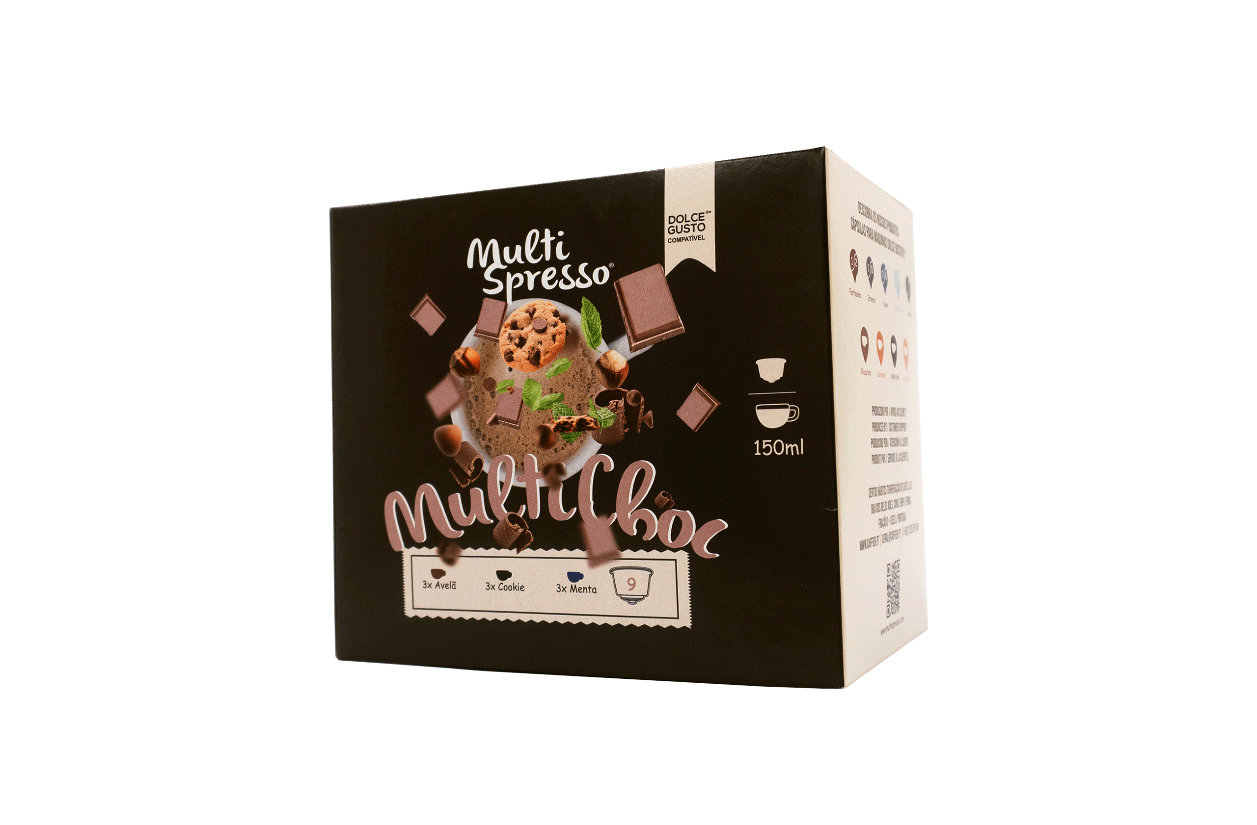 Fotografia de Produto Cápsulas Multichoc da marca Multispresso, compatíveis Dolce Gusto